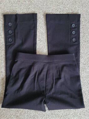 Simply Vera Wang Black Cropped Flare Pants With Button Detail- XXL